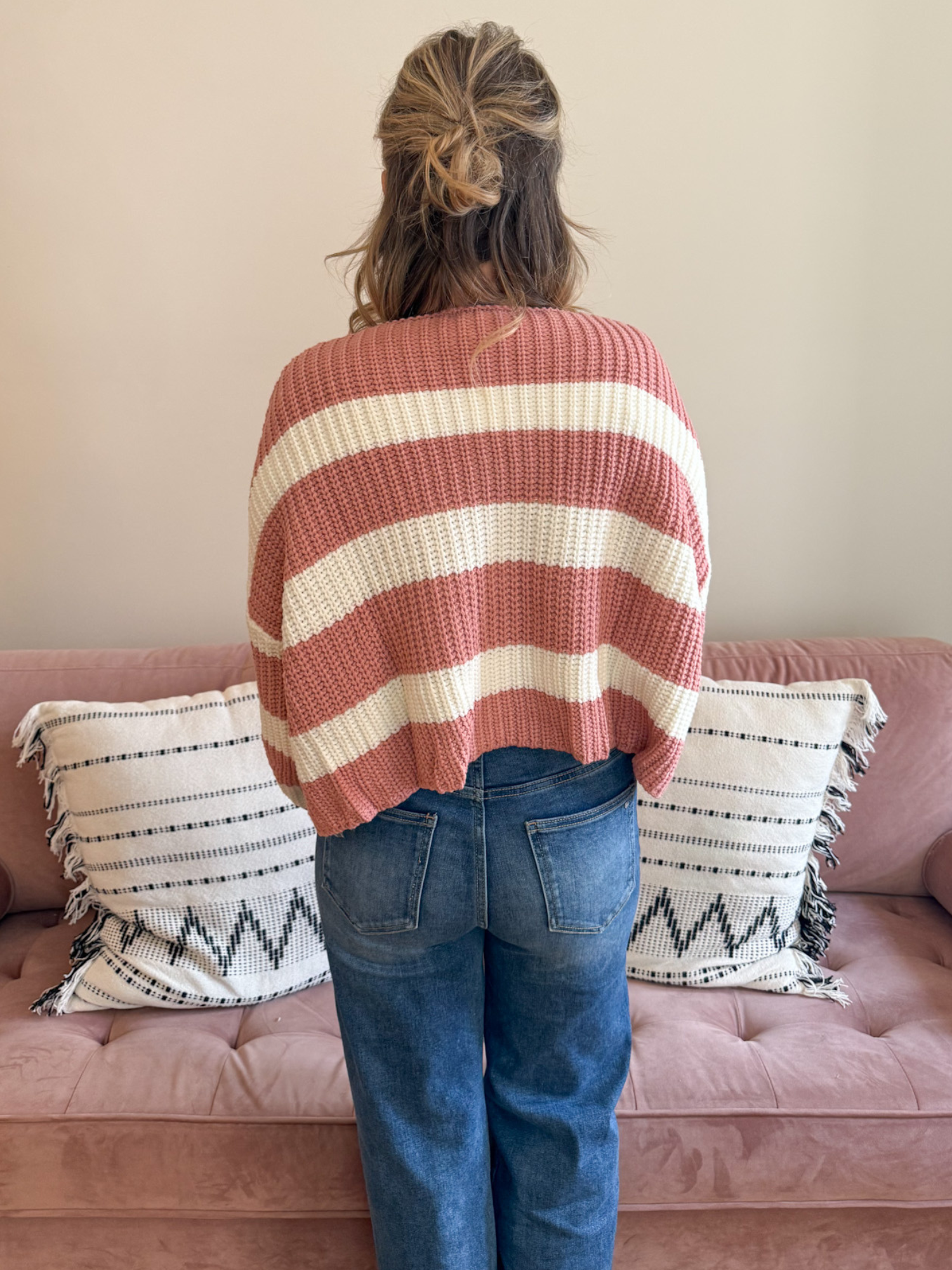 Amelia Striped Cardigan - Collective Rose