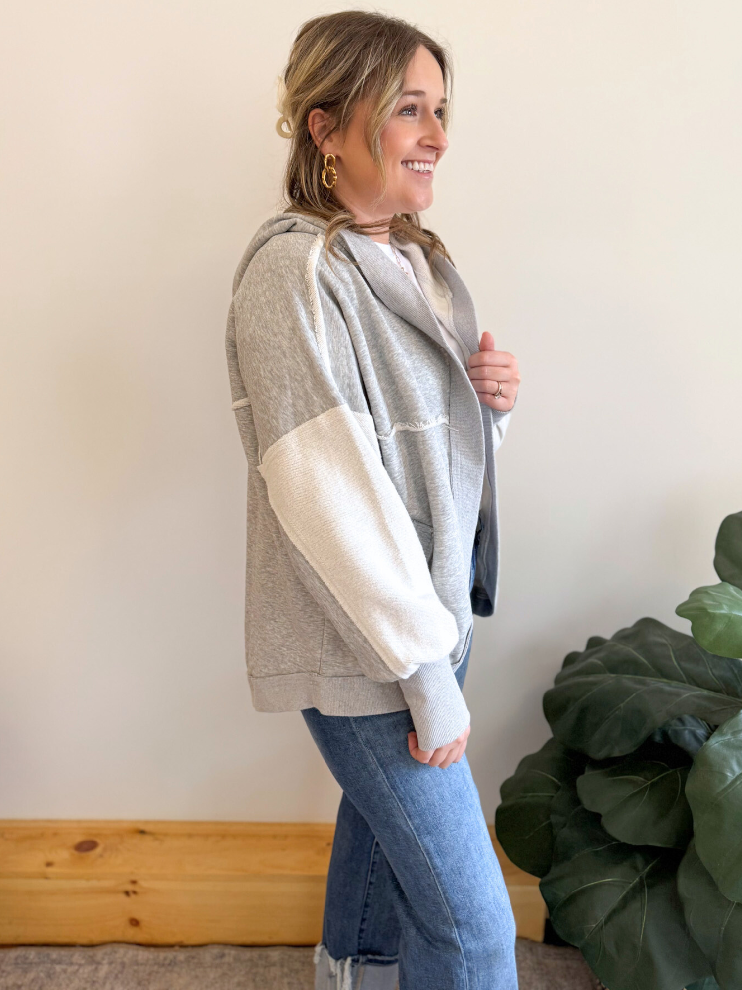 Cassie Hooded Cardigan - Collective Rose