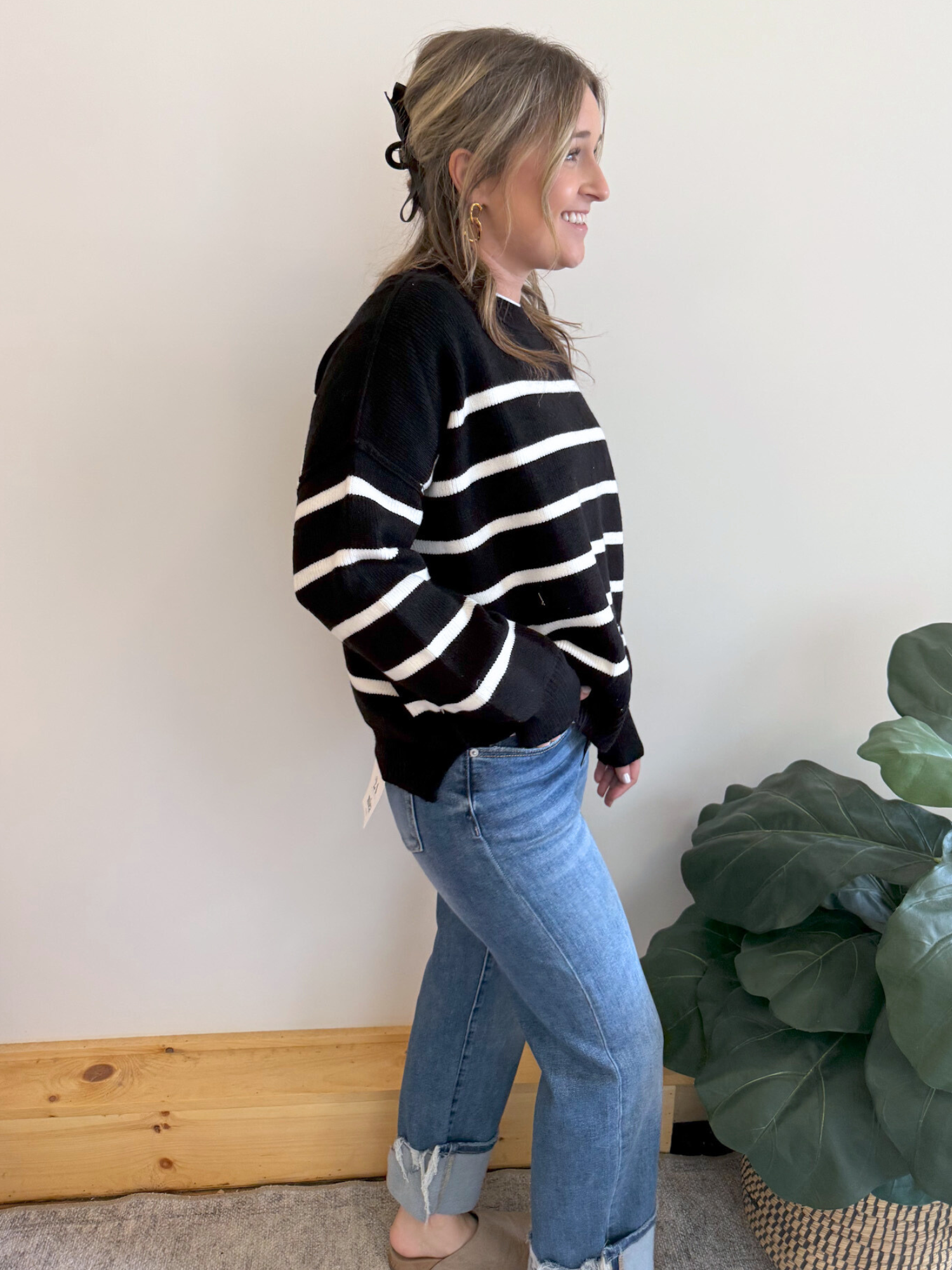 Clara Striped Sweater - Collective Rose