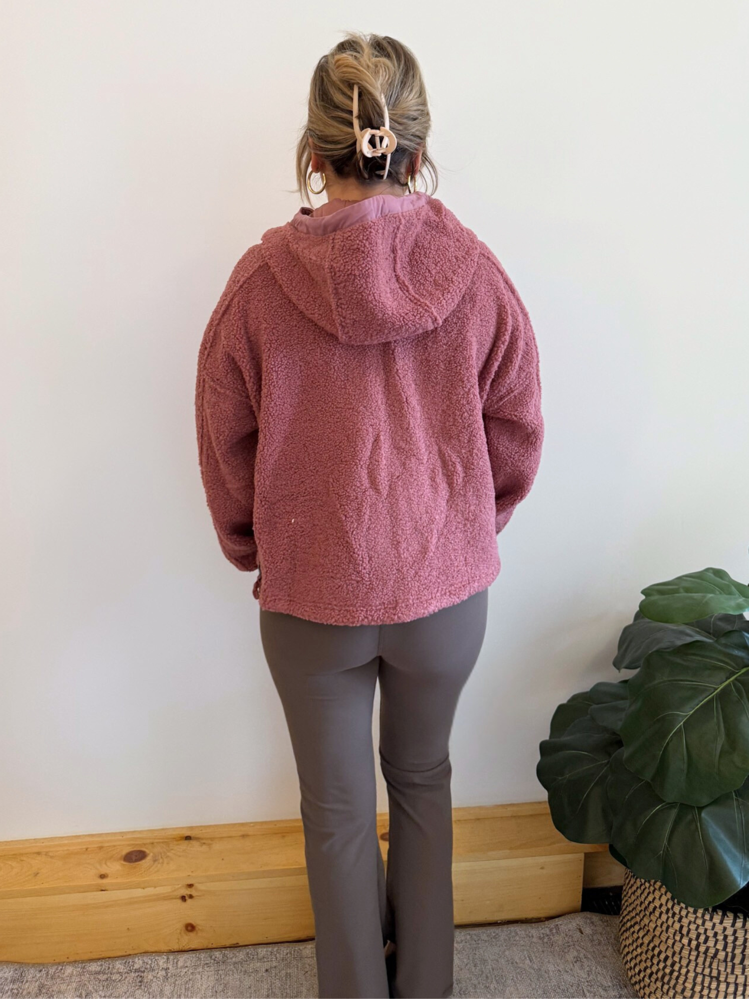 Elena Fleece Hooded Jacket - Collective Rose