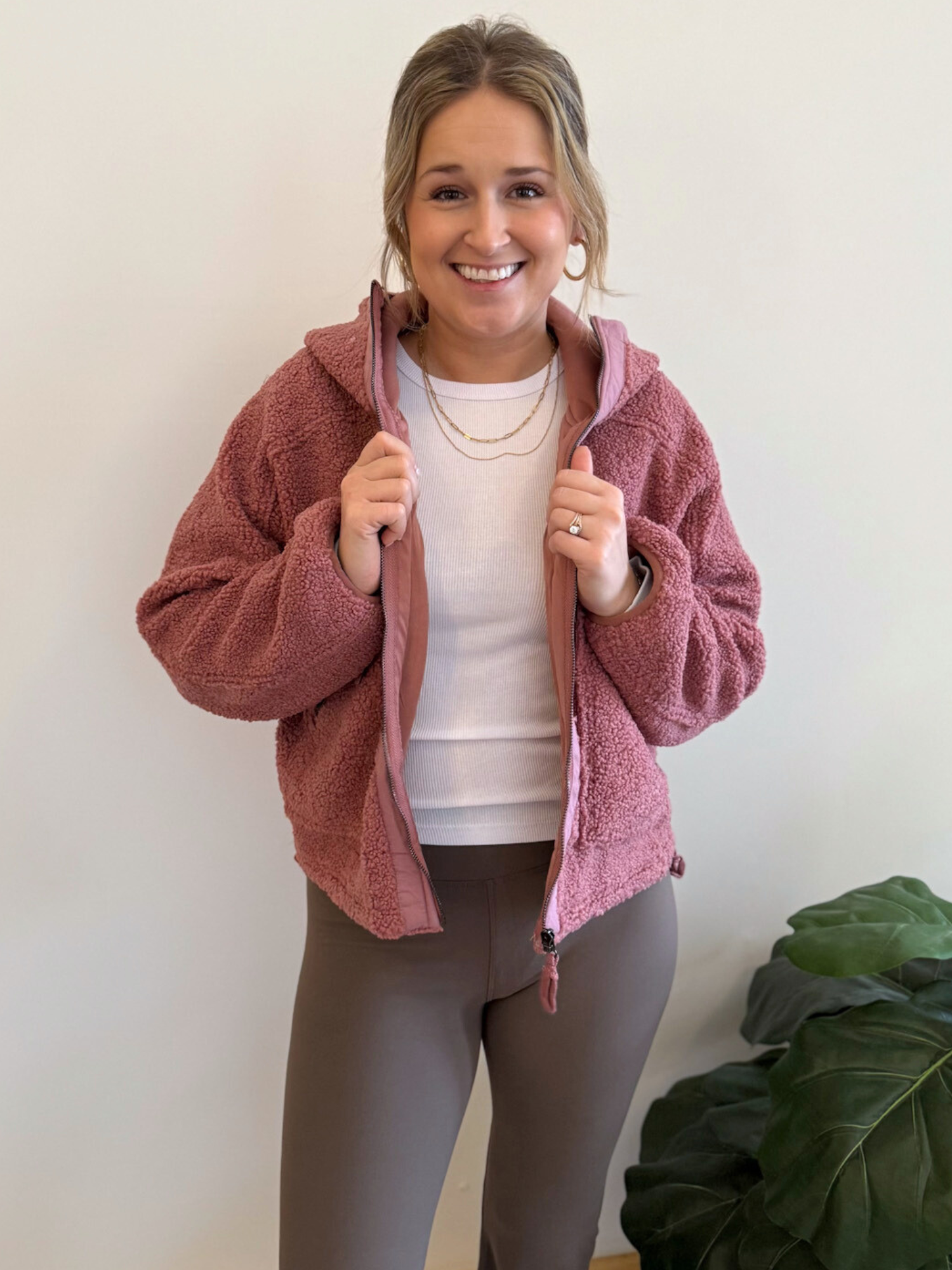 Elena Fleece Hooded Jacket - Collective Rose