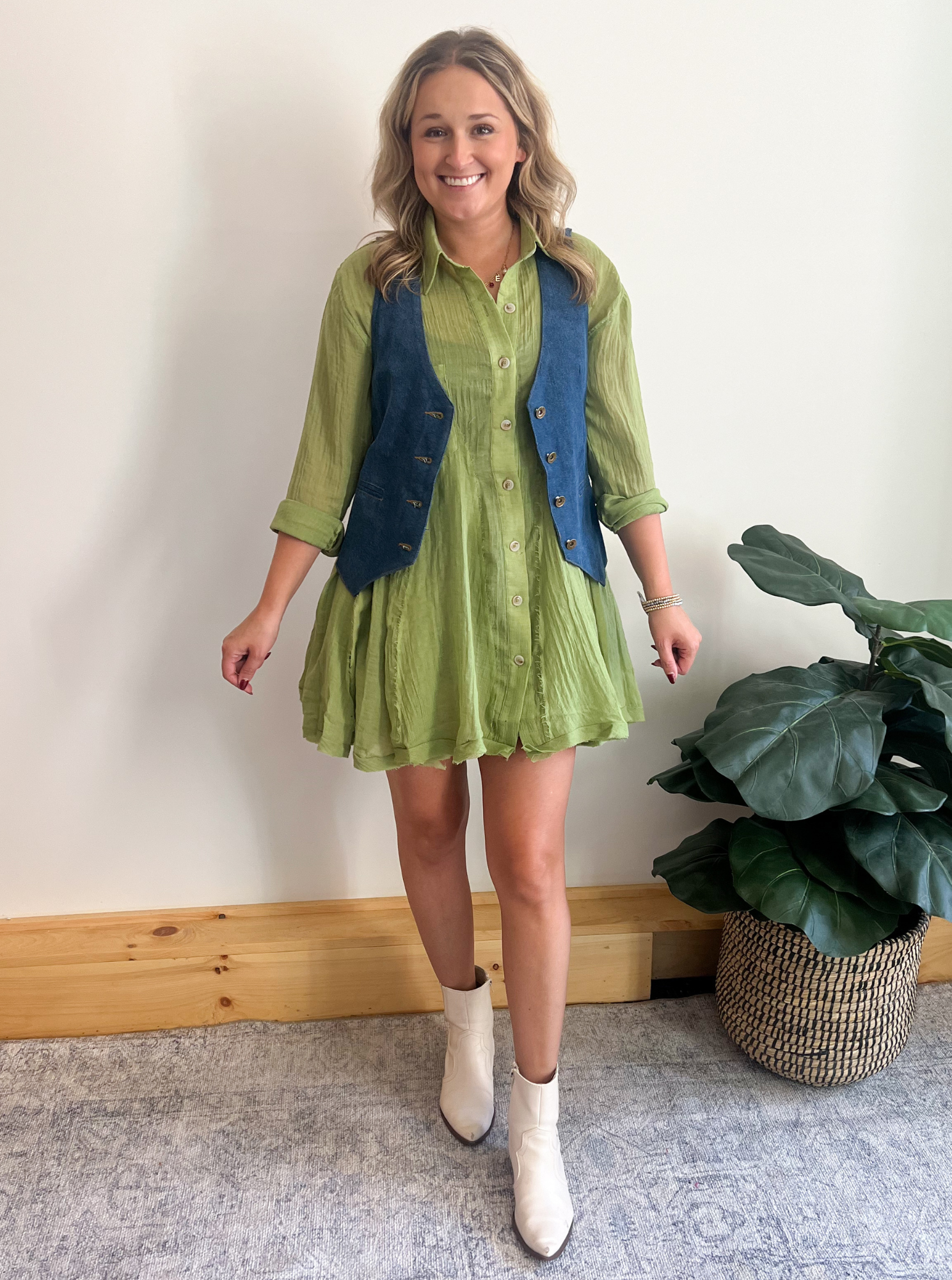 Mason Oversized Button Down - Pistachio Green