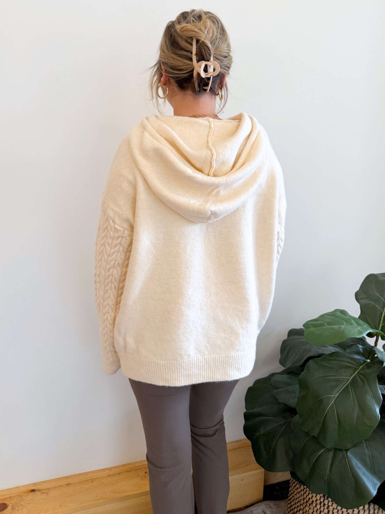 Julia Cable Knit Hoodie - Collective Rose