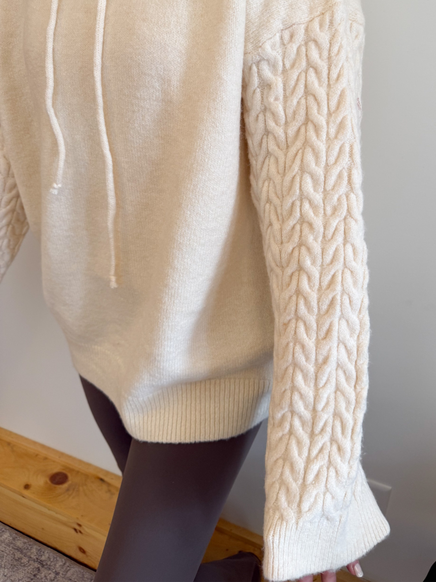 Julia Cable Knit Hoodie - Collective Rose