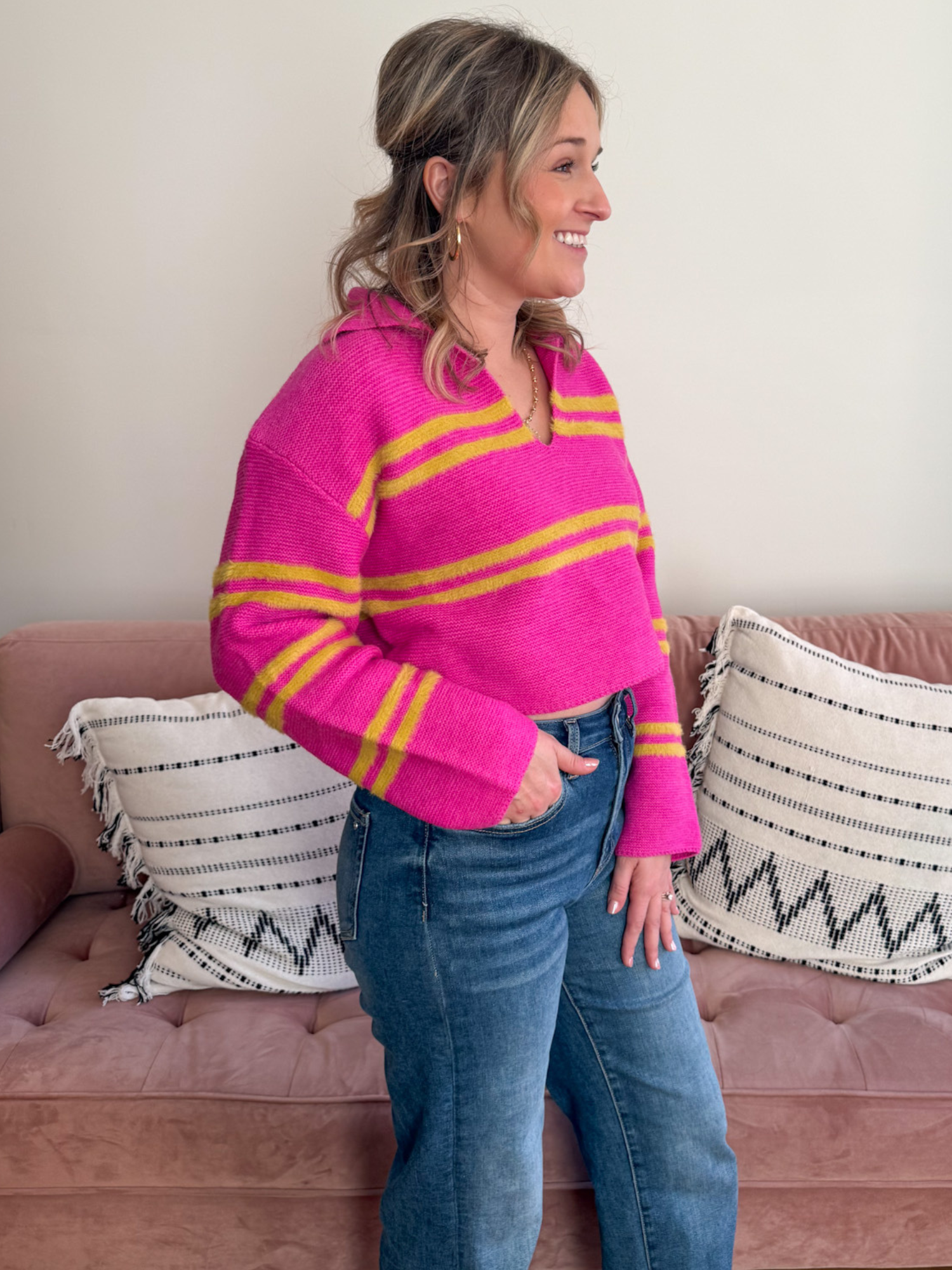 Kenzie Striped Sweater - Collective Rose