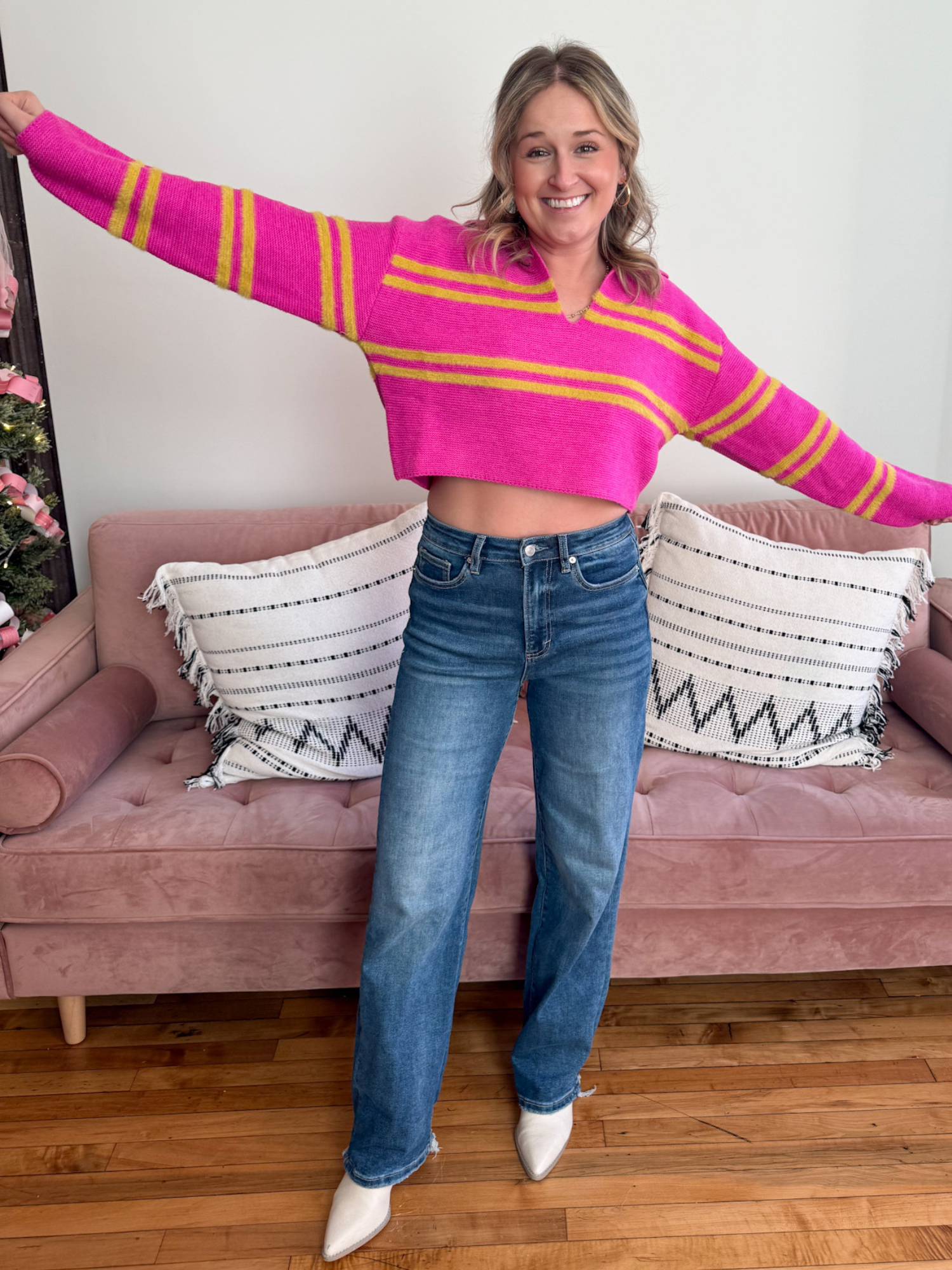 Kenzie Striped Sweater - Collective Rose