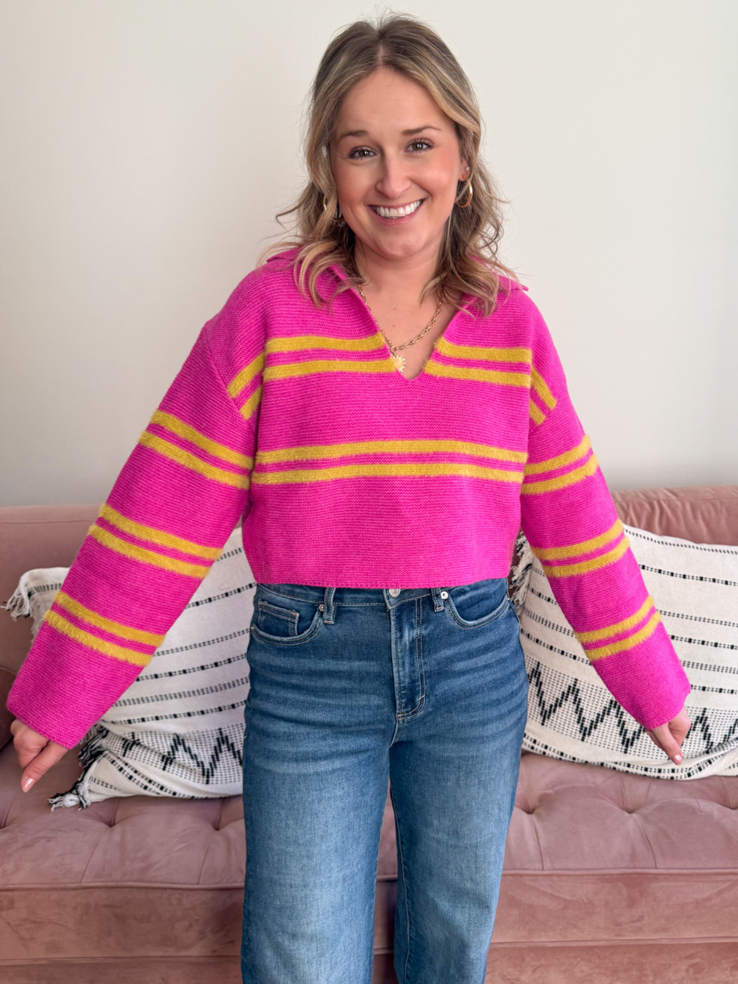 Kenzie Striped Sweater - Collective Rose