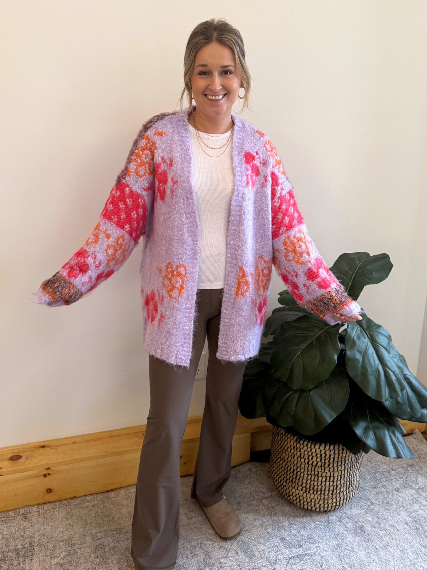 Leah Floral Cardigan - Collective Rose