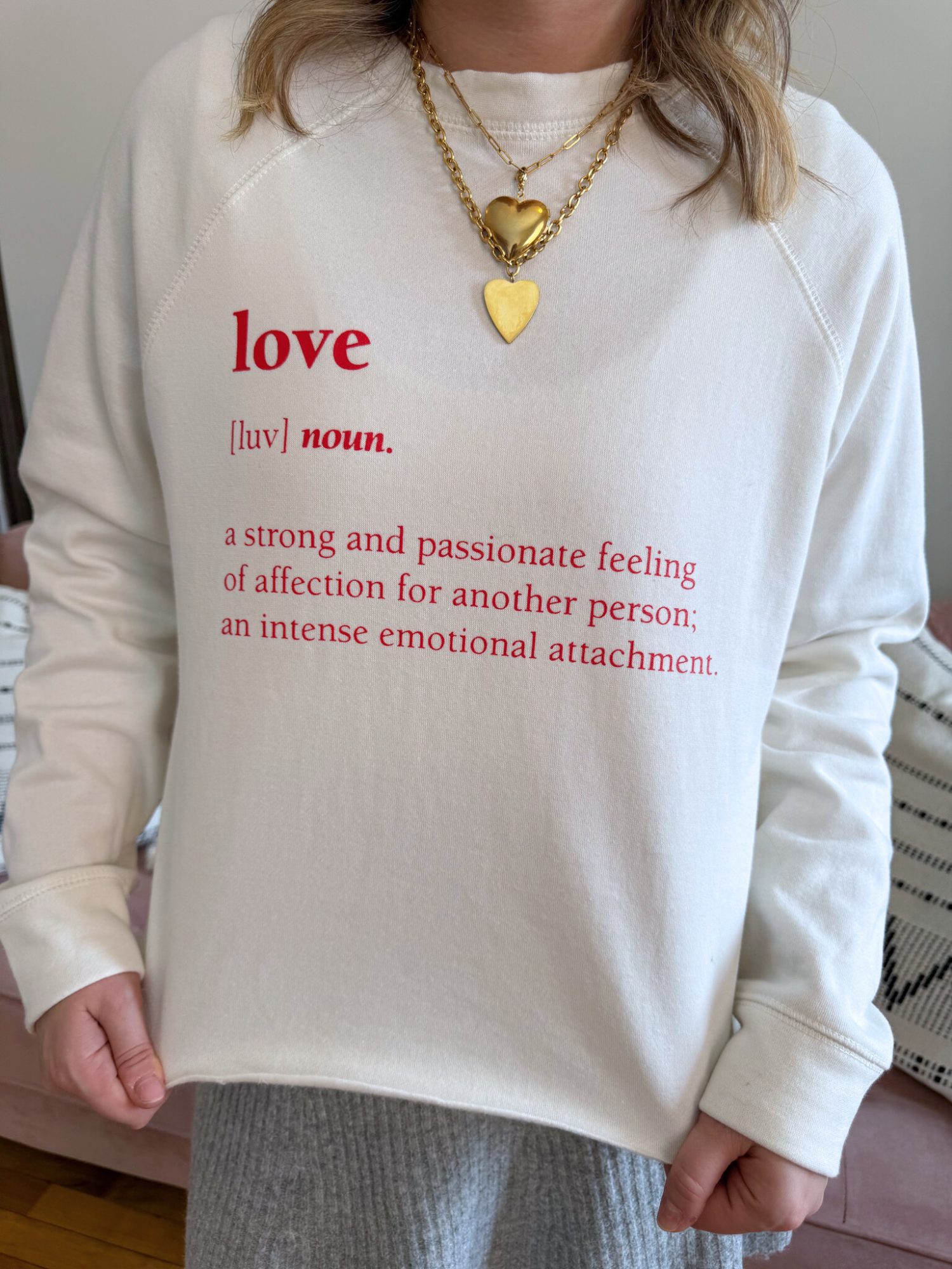 Love Cropped Fleece Crewneck - Collective Rose