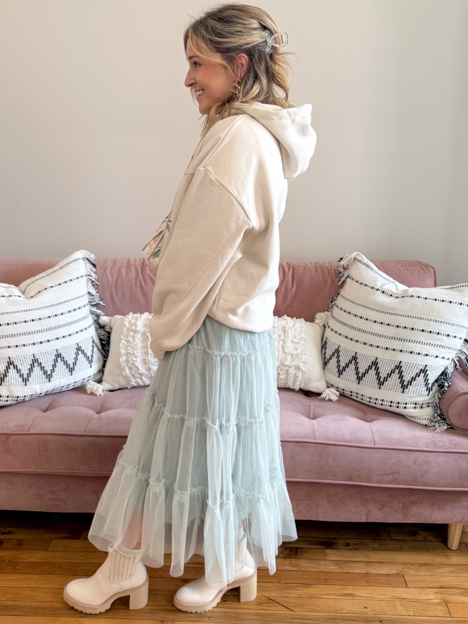 Madelyn Tiered Skirt - Collective Rose