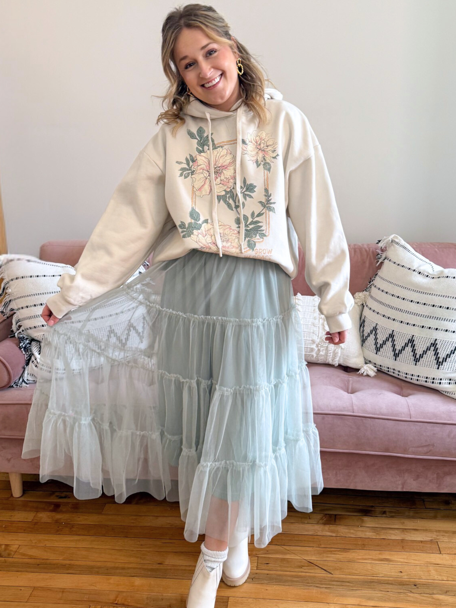 Madelyn Tiered Skirt - Collective Rose