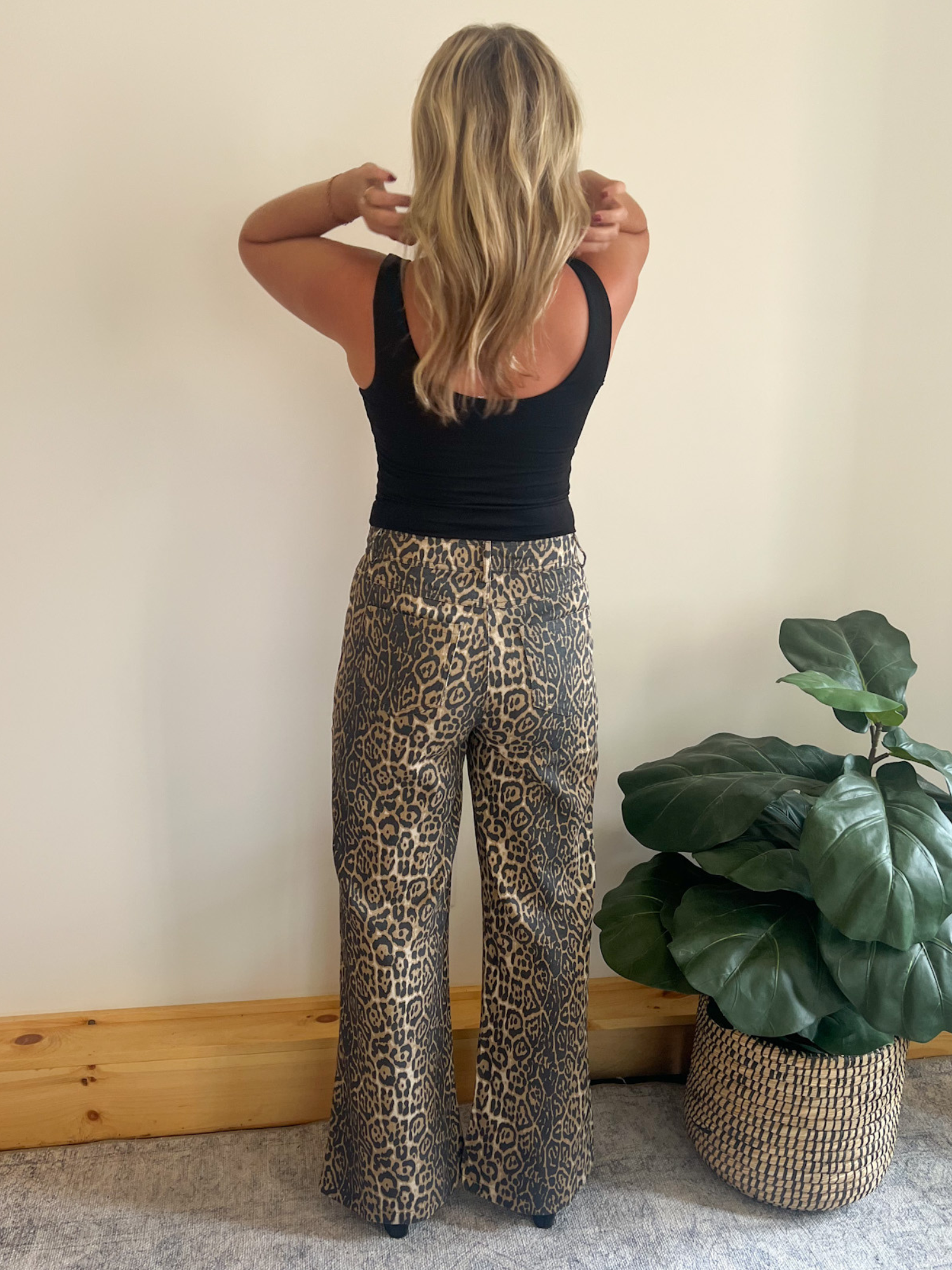 Sasha Leopard Print Flare Jeans