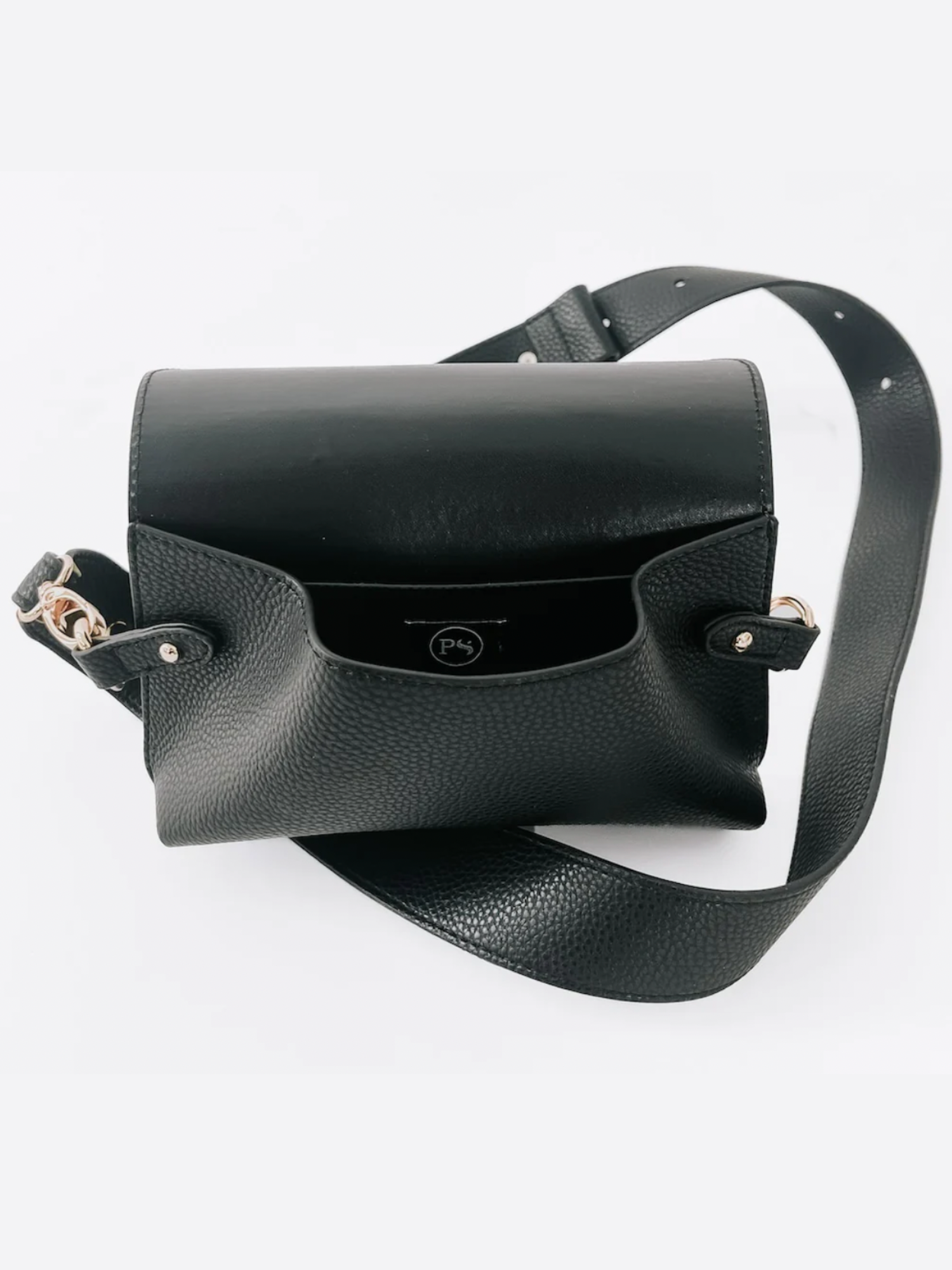 Khloe Vegan Leather Crossbody - Black