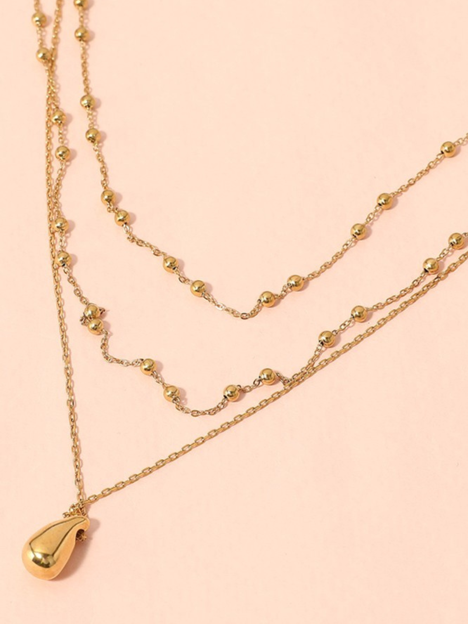 Teardrop Layered Necklace - The Collective Rose