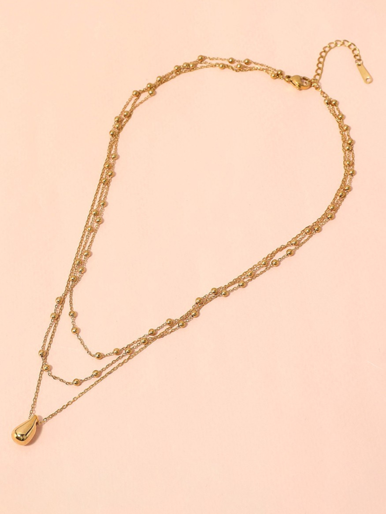 Teardrop Layered Necklace - The Collective Rose