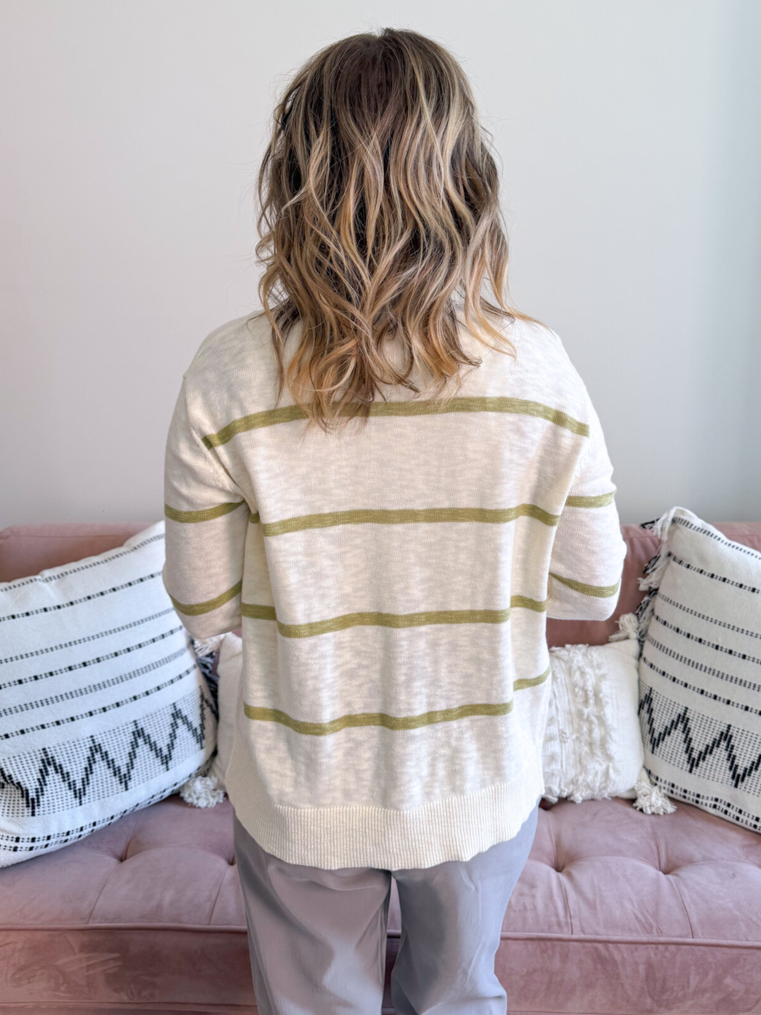 Matcha Striped Cardigan