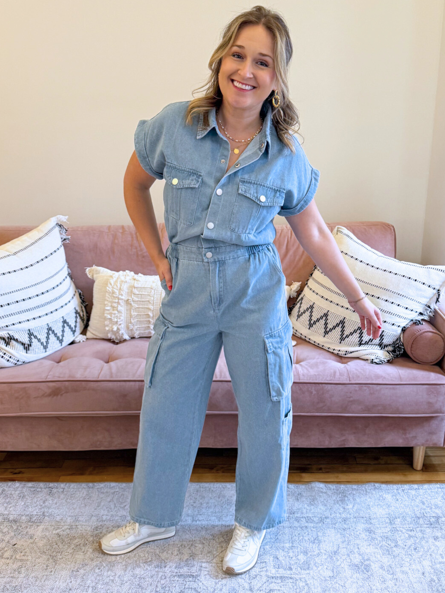 Wyatt Denim Cargo Jumpsuit