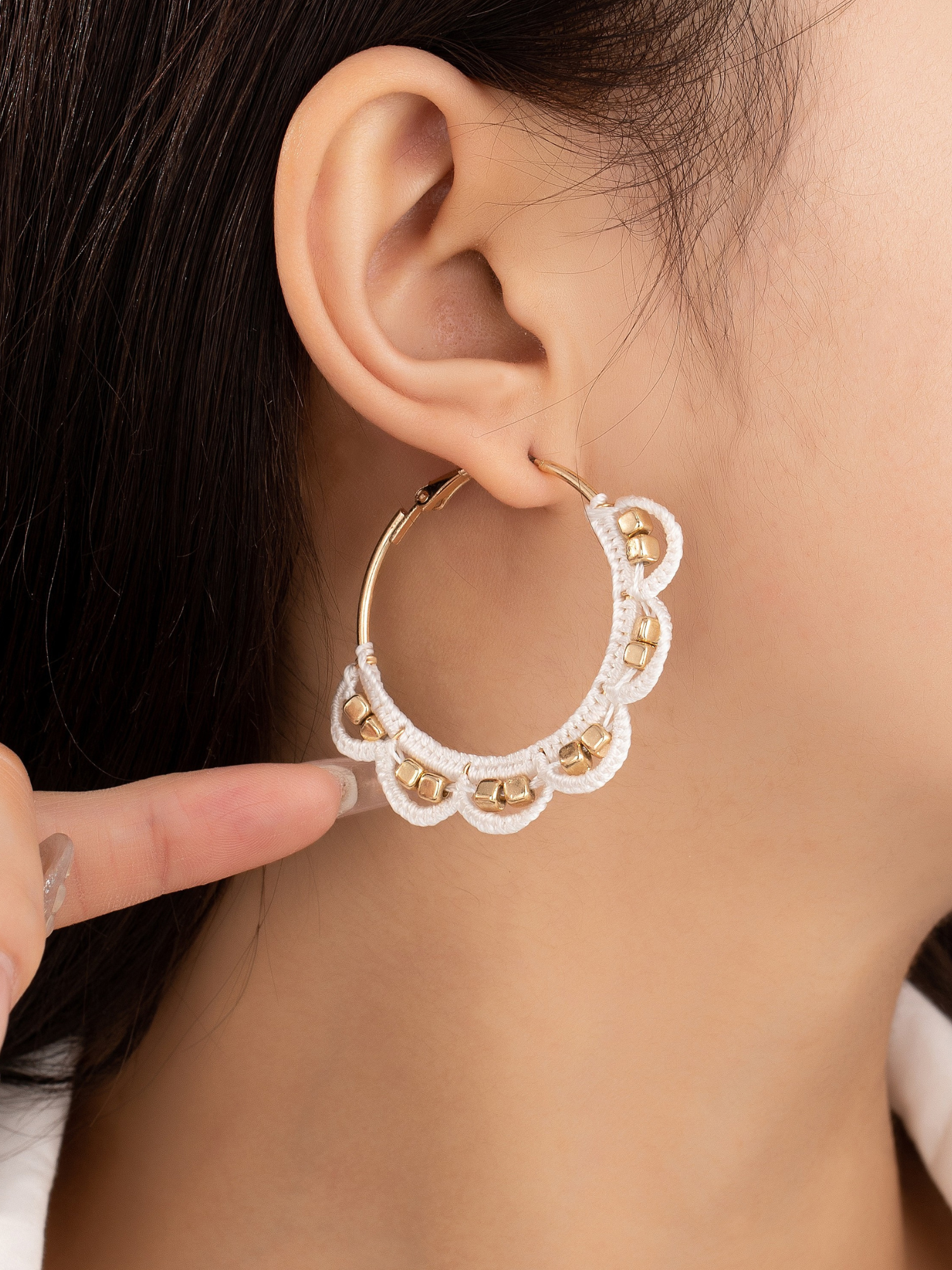 Crochet Flower Hoop Earrings - The Collective Rose