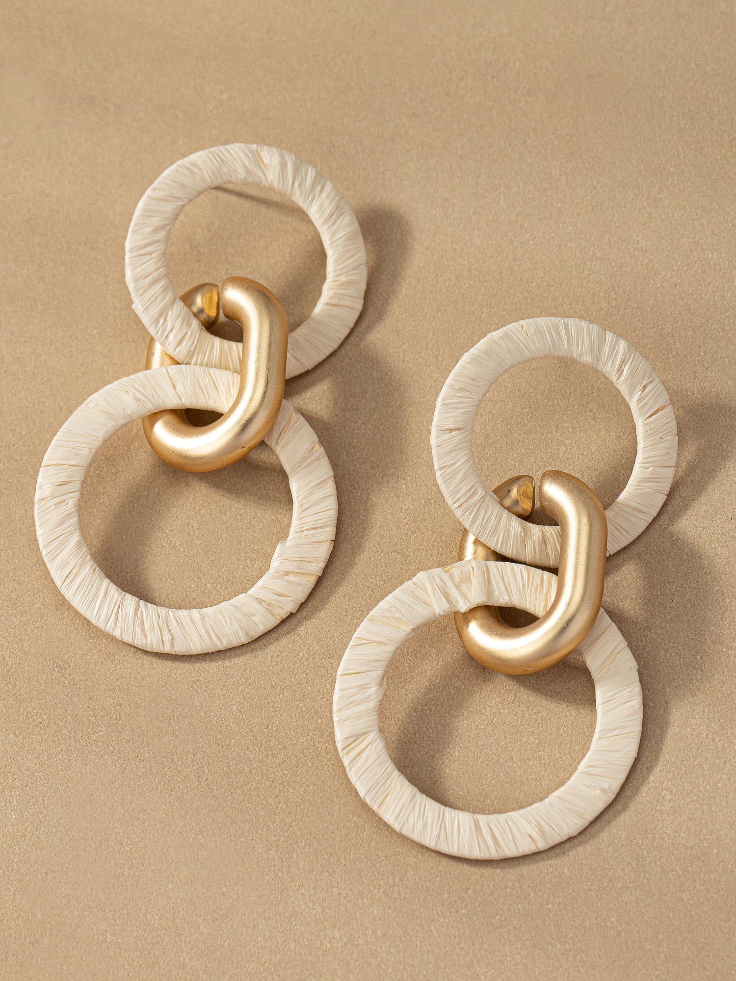 Raffia Double Hoop Earrings - The Collective Rose