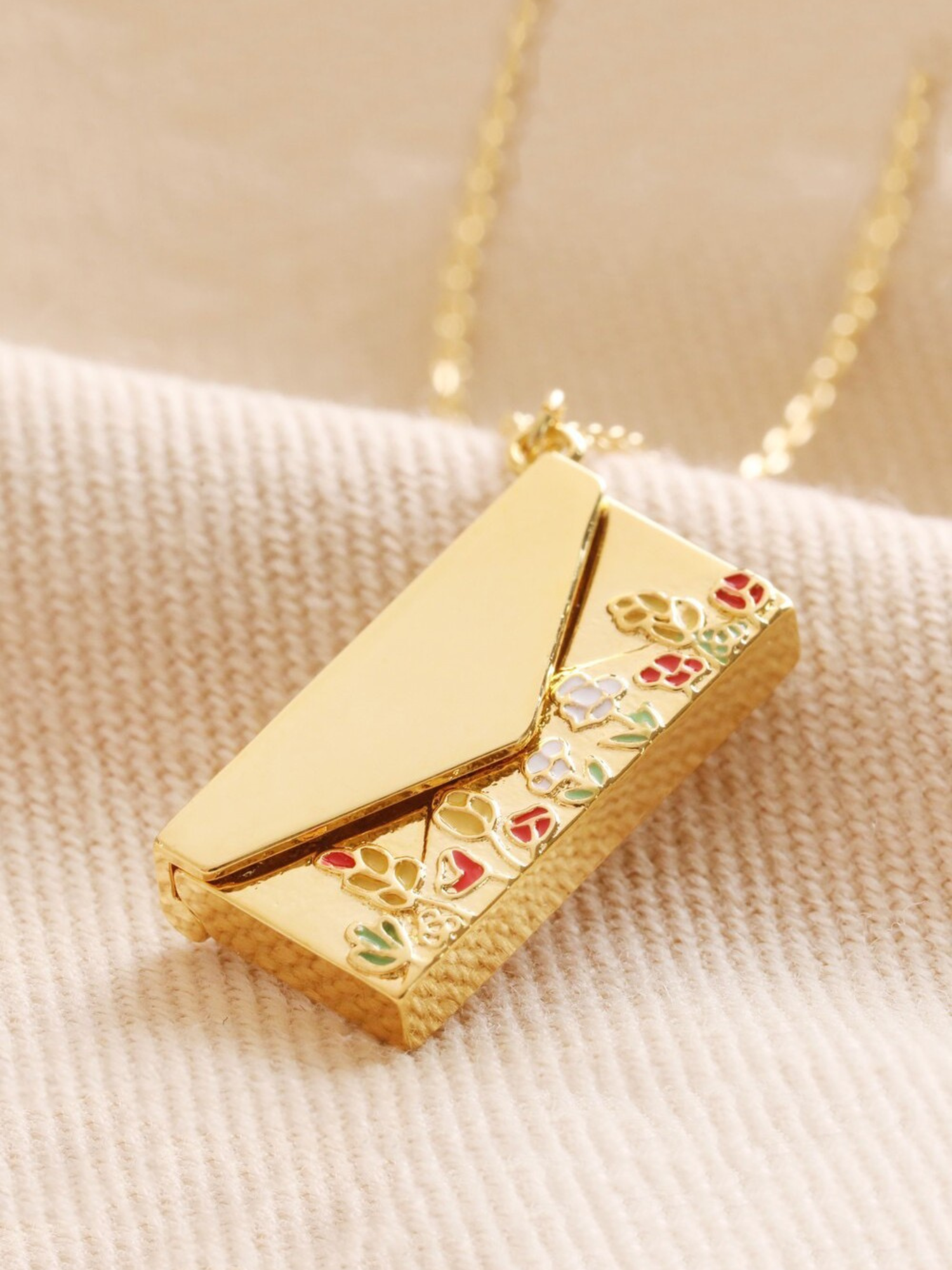 Floral Envelope Necklace - The Collective Rose