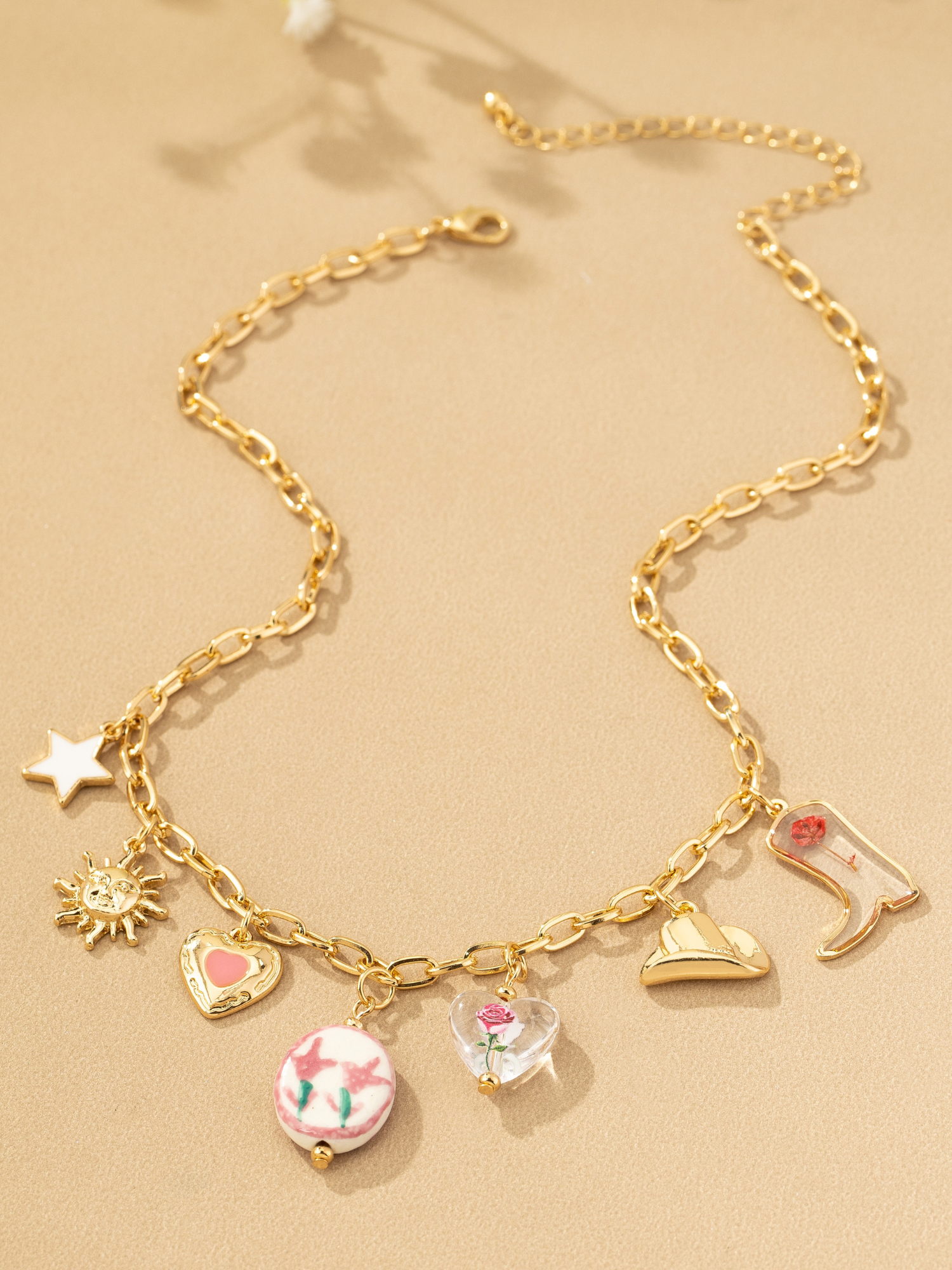 Western Rose Charm Necklace - The Collective Rose