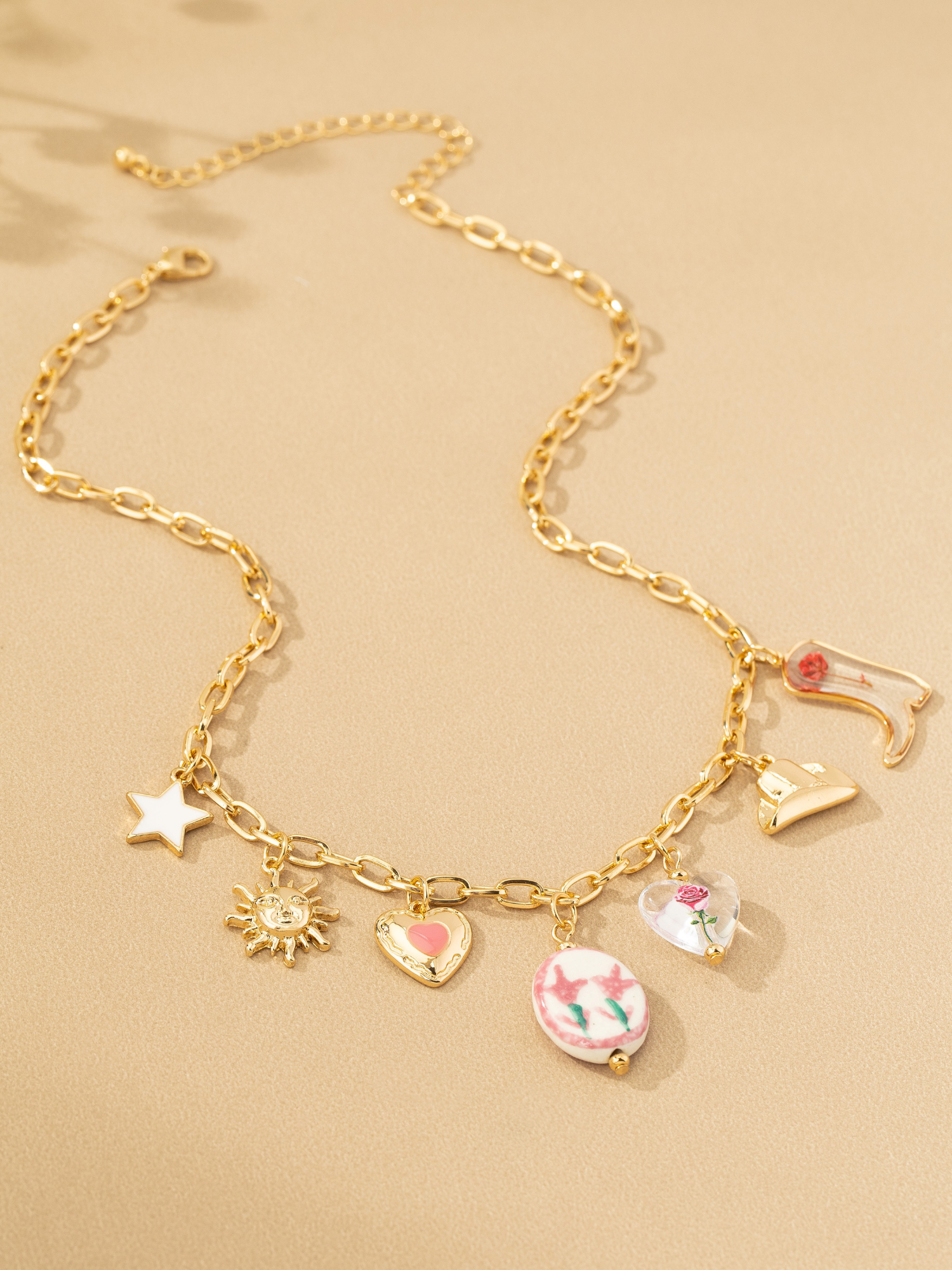 Western Rose Charm Necklace - The Collective Rose