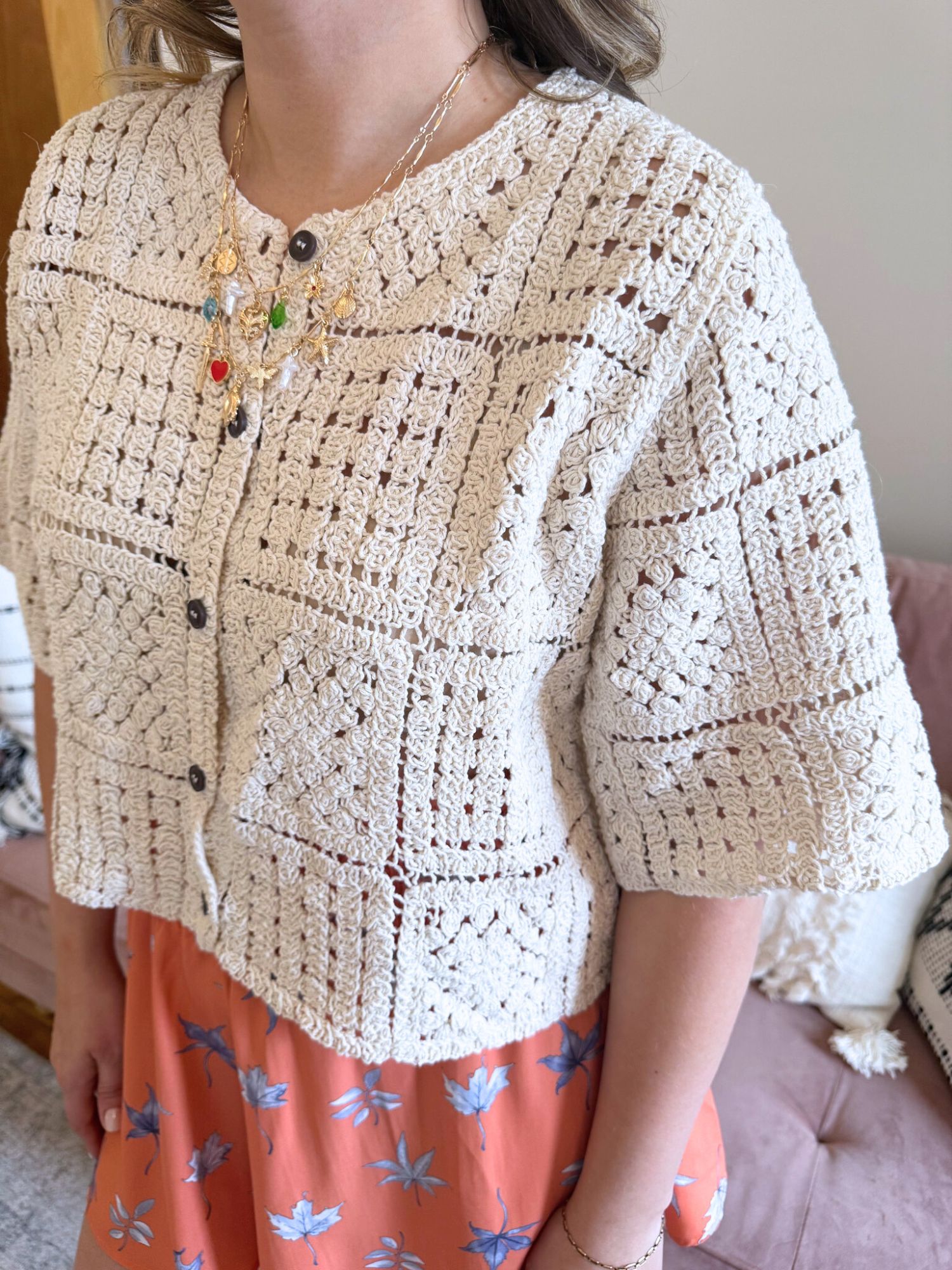 Caelynn Crochet Cardi - The Collective Rose