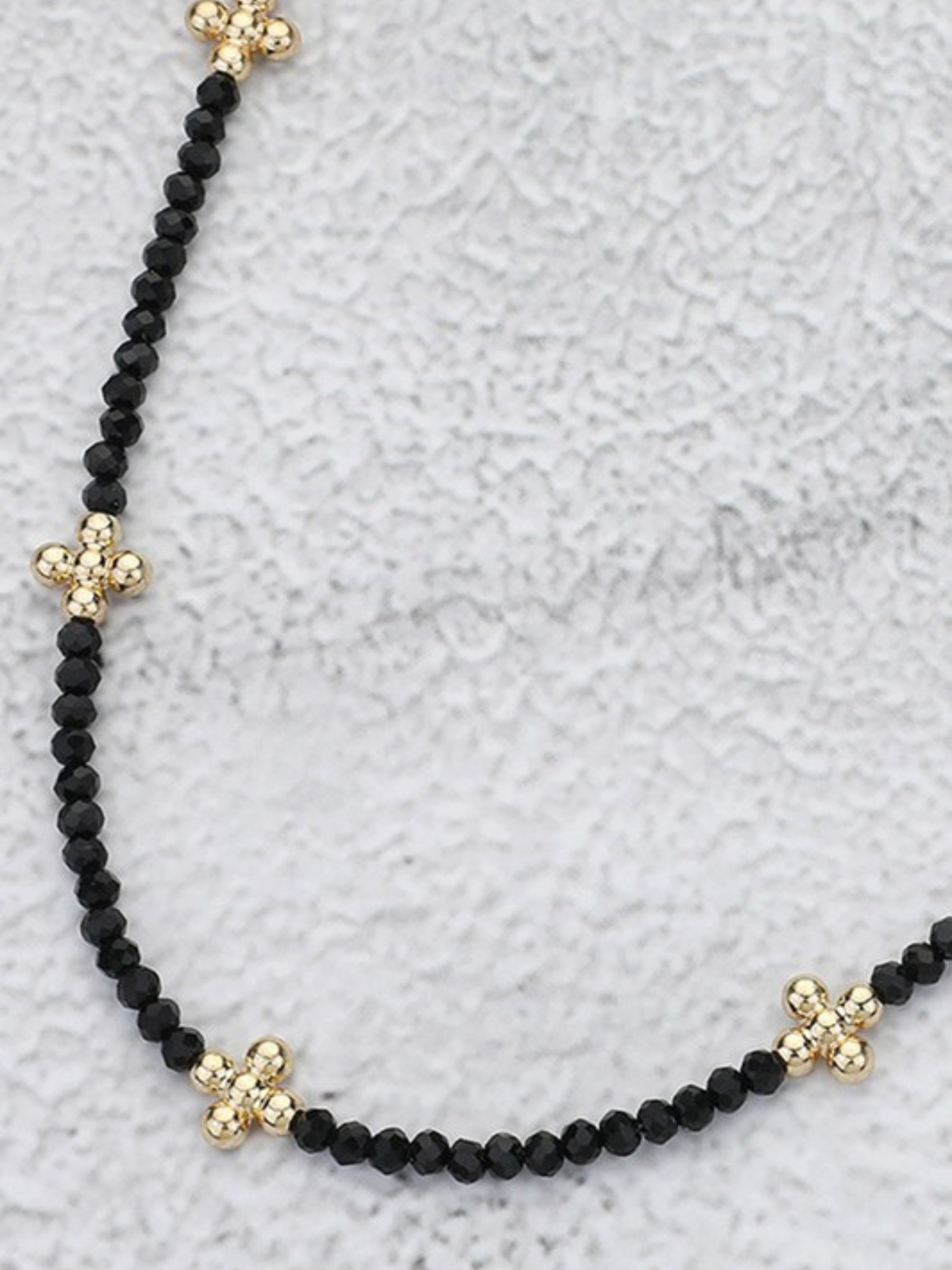 Beaded Layering Necklace - Black - The Collective Rose