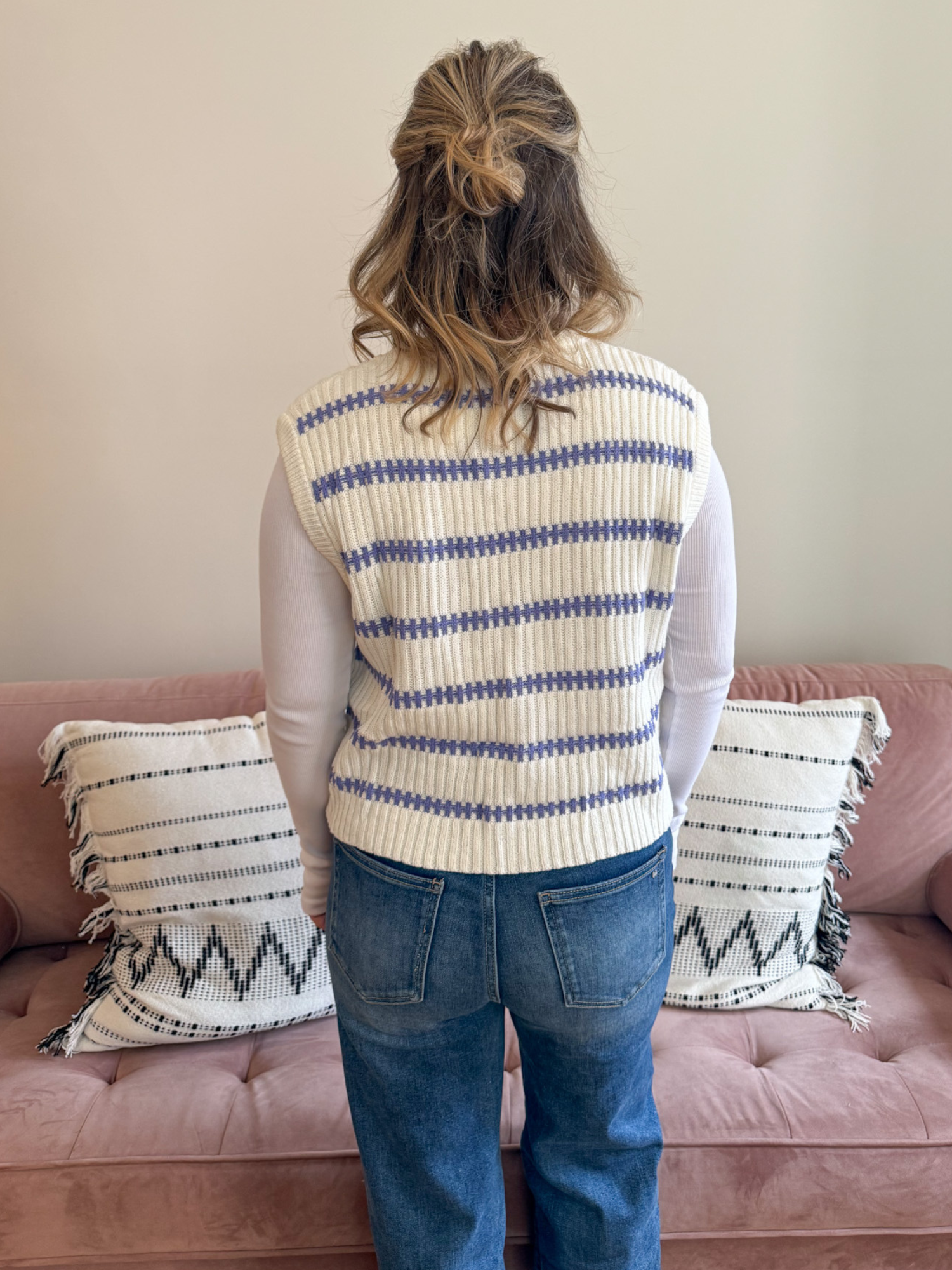 Tilly Striped Sweater Vest - Collective Rose