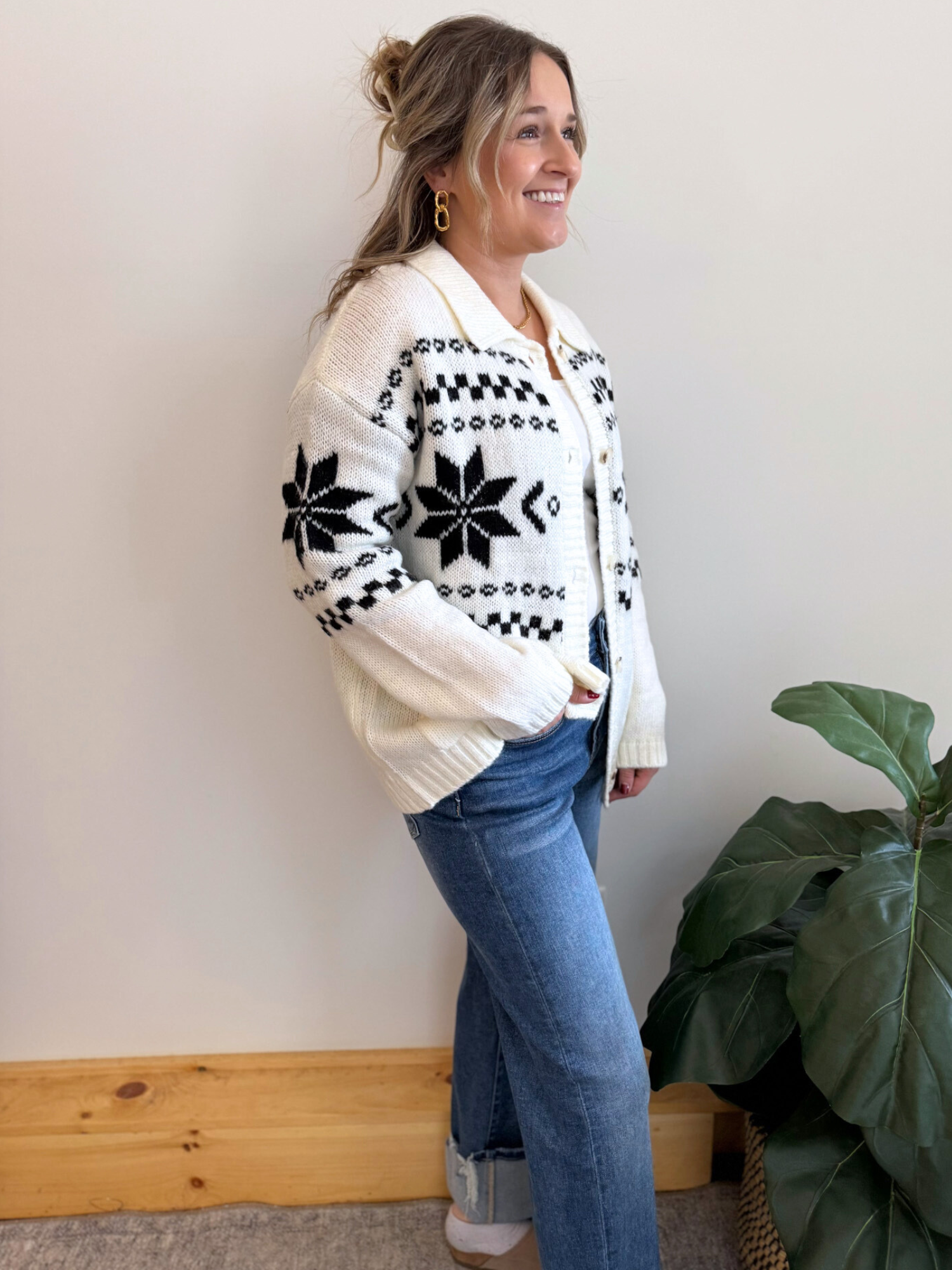 Wren Nordic Cardigan- Collective Rose